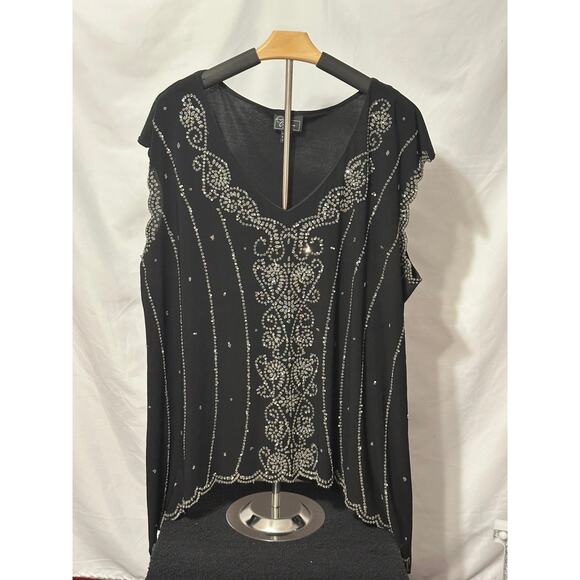 Sequined Sleeveless Blouse - Picture 1 of 8